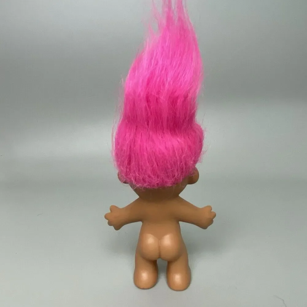Vintage Russ Troll Dolls Red Purple Pink Hair Russ Trolls Dressed Nude Lot of 4